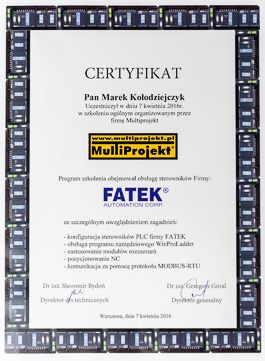 Certyfikat Fatek